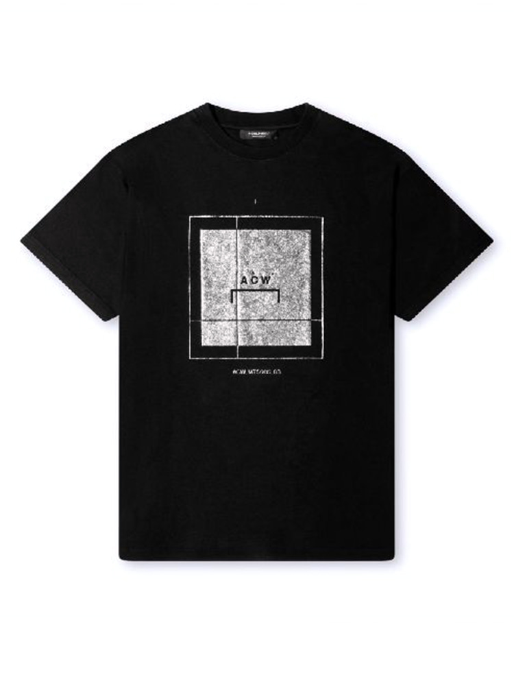 BLACK FOIL GRID T-SHIRT  ACW 블랙 포일 그리드 티셔츠 - 아데쿠베