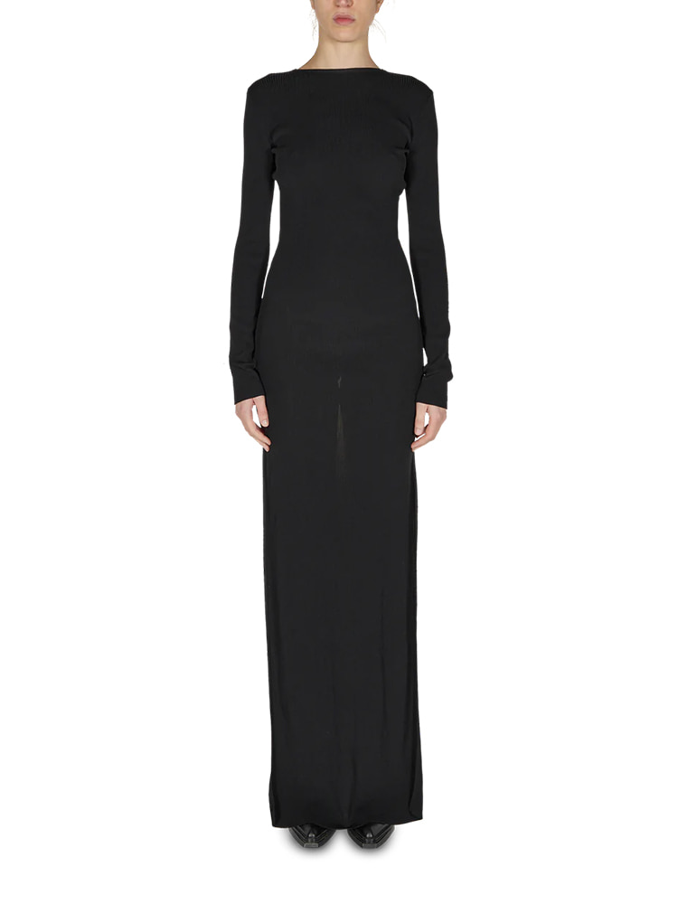 BLACK WASHED YELLOW KNIT LONG DRESS  알릭스 블랙/워시드 옐로우 니트 롱 드레스 - 아데쿠베