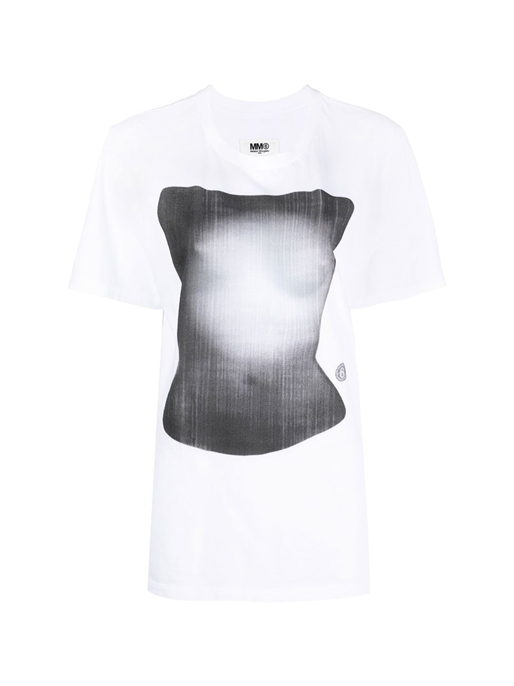WHITE SILHOUETTE GRAPHIC T-SHIRTS  MM6 화이트 실루엣 그래픽 티셔츠 - 아데쿠베