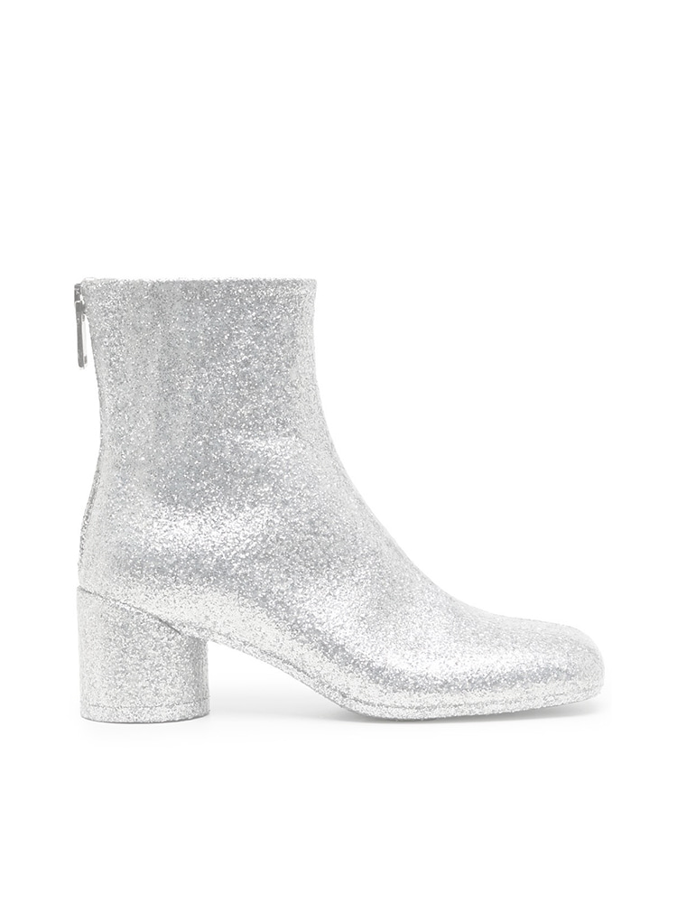 SILVER GLITTER ANKLE BOOTS  MM6 실버 글리터 앵클 부츠 - 아데쿠베