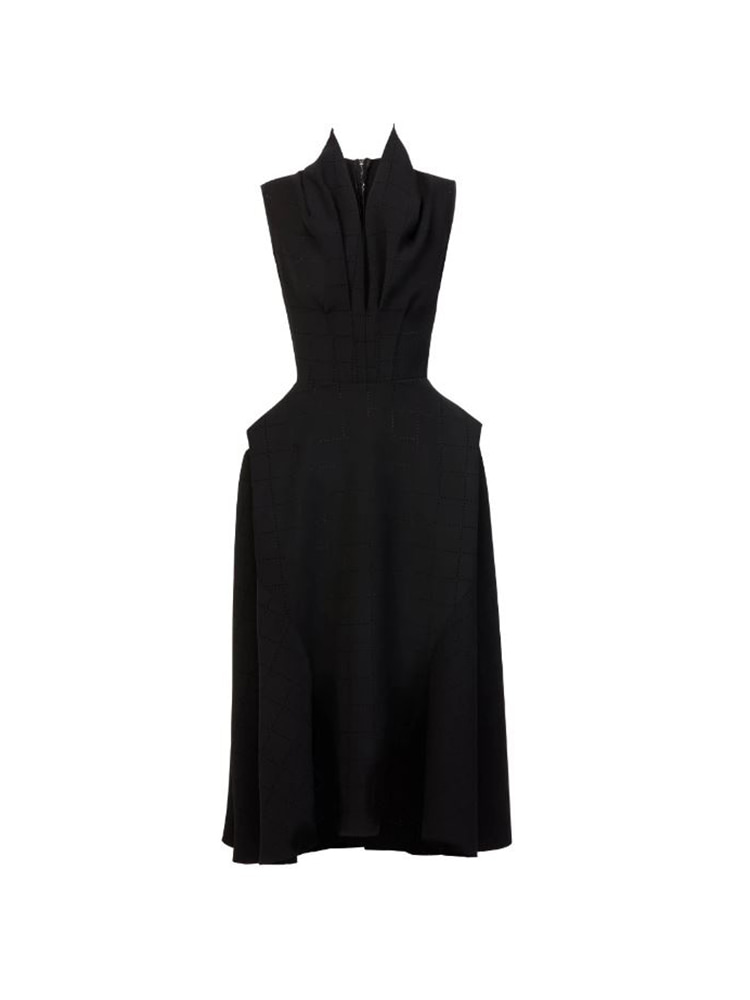 BLACK PUNCTURE UPTON DRESS  마티체브스키 블랙 업튼 드레스 - 아데쿠베