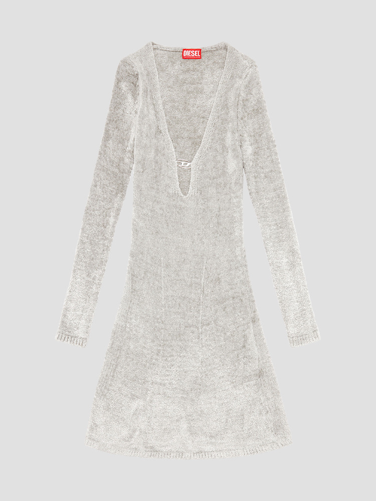 GRAY COLEEN CHENILLE SHORT DRESS  디젤(DIESEL) 그레이 셔닐 숏 드레스 - 아데쿠베